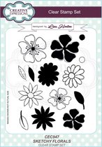Stempel - Creative Expressions - Sketchy florals A5 clear stamp set