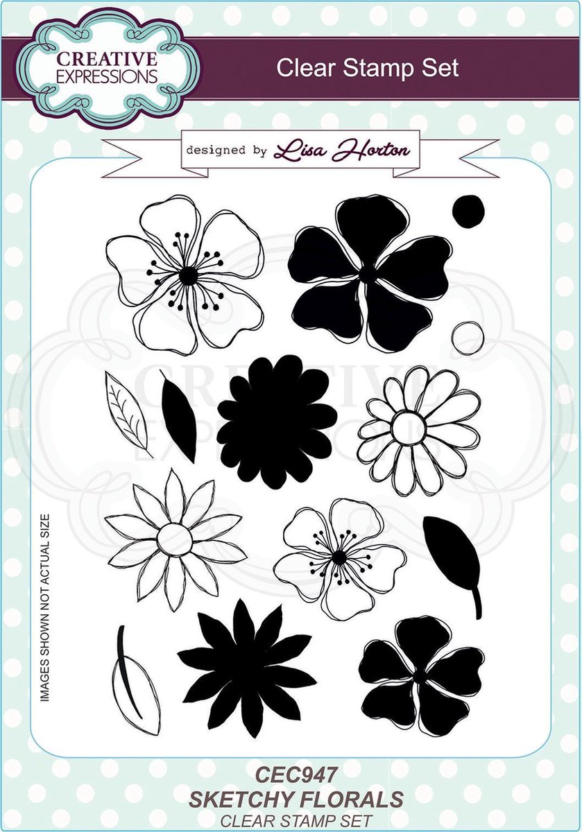 Stempel - Creative Expressions - Sketchy florals A5 clear stamp set