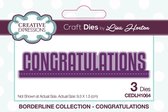 Creative Expressions Stans - 'Congratulations' - 9,3cm x 1,5cm - Set van 3