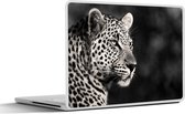 Laptop sticker - 17.3 inch - Luipaard - Zwart - Wit - Zuid-Afrika - 40x30cm - Laptopstickers - Laptop skin - Cover