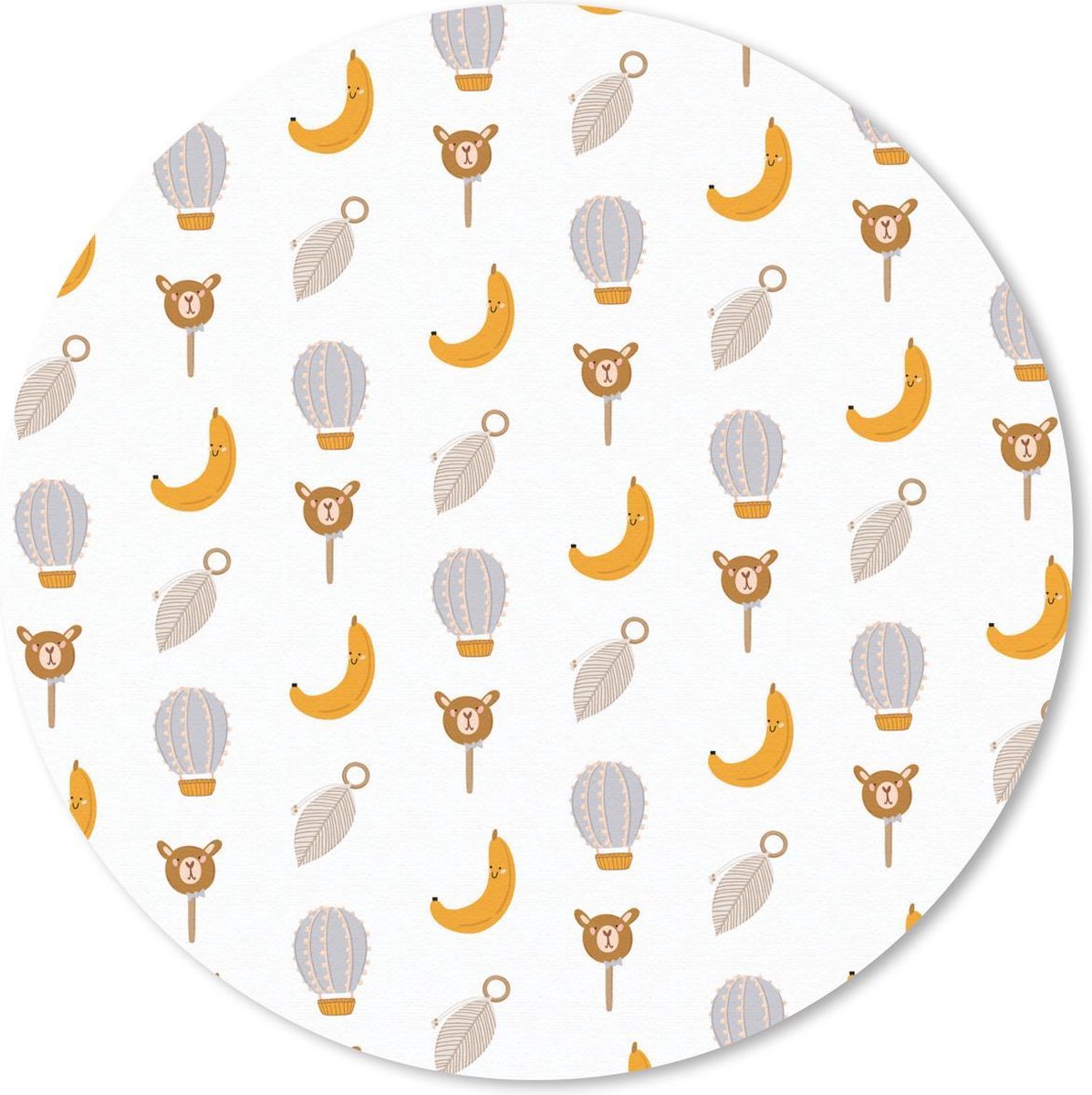 Muismat rond 20x20 cm - Mousepad Pastel - Patronen - Babykamer - Ronde muismatten
