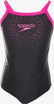 Speedo Gala Logo Girls Thinstrap Muscleback Kinderen Badpak - Zwart-Roze - 176