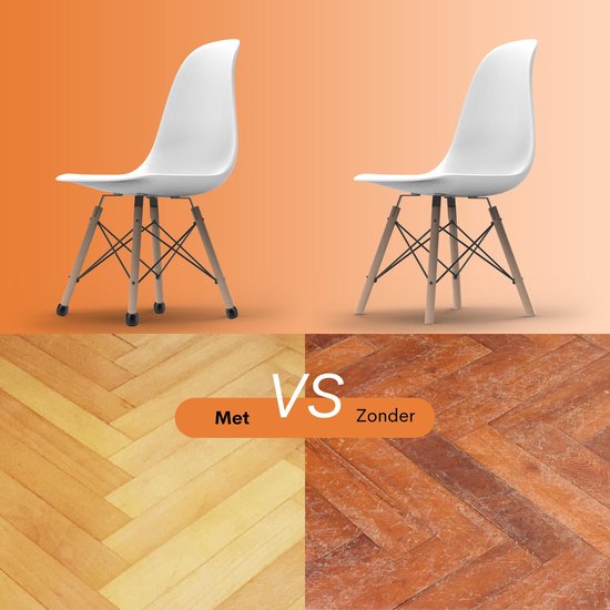 FLOOQ - Couvre-jambes de chaise - 17-22 mm - avec Feutre anti-rayures - Protège-jambes de chaise - Protection de sol - Protège-jambes d'assise - 24 pièces - Zwart - Rond