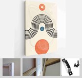 A trendy set of Abstract Hand Painted Illustrations for Postcard, Social Media Banner, Brochure Cover Design or Wall Decoration Background - Modern Art Canvas - Vertical - 19086989