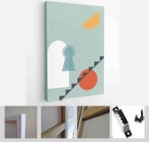Collection of contemporary art posters in pastel colors. Abstract paper cut geometric elements , shapes and strokes, dots - Modern Art Canvas - Vertical - 1723905808 - 50*40 Vertic