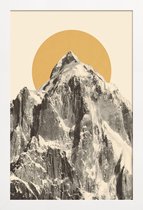 JUNIQE - Poster in houten lijst Mountainscape 5 -30x45 /Geel & Grijs