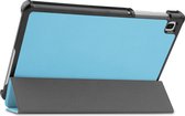 Tablet hoes geschikt voor Samsung Galaxy Tab A7 Lite (2021) - Tri-Fold Book Case + Screenprotector - Licht Blauw