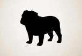 Silhouette hond - Bulldog - XS - 25x29cm - Zwart - wanddecoratie