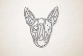 Line Art - Hond - Bull Terrier - XS - 29x25cm - EssenhoutWit - geometrische wanddecoratie