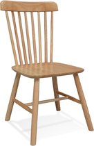 Alterego Natuurkleurige houten design stoel 'MONTANA' met rugleuning met spijlen