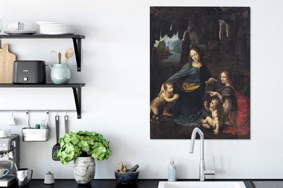 Tableau sur Toile La vierge aux rochers - Leonardo de Da Vinci - 60x80 cm - Décoration murale