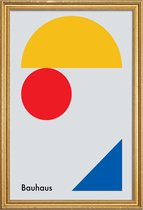 JUNIQE - Poster met houten lijst Minimalism -40x60 /Blauw & Geel