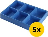 Datona® Vakverdeling met 6 compartimenten - 5 stuks - Blauw
