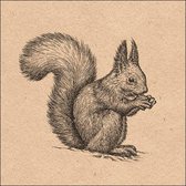 Ambiente - Recycled Etching Squirrel - papieren lunch servetten