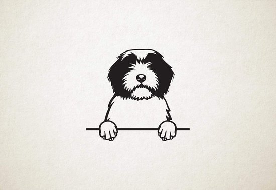 Berger de plaine polonais - Chien de berger polonais de plaine - chien avec pattes - XS - 20x22cm - Zwart - décoration murale