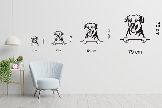 Chinook - chien avec pattes - S - 43x45cm - Zwart - décoration murale