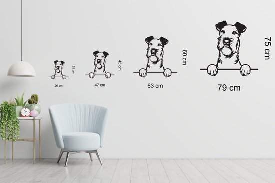 Terrier irlandais - chien avec pattes - XS - 25x26cm - Zwart - décoration murale