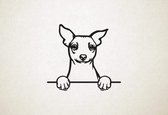 Amerikaanse naakthond - American Hairless Terrier - hond met pootjes - M - 60x66cm - Zwart - wanddecoratie