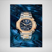 DEVICI Motiverende Wanddecoratie - Muurdecoratie - Patek Philippe Nautilus Two-Tone - Canvas Wall Art Ingelijste Wanddecoratie Kantoor Ingelijste Kunstposters & Kunstprints