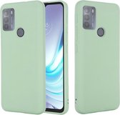 Voor Motorola Moto G50 Pure Color Liquid Silicone Shockproof Full Coverage Case (Groen)