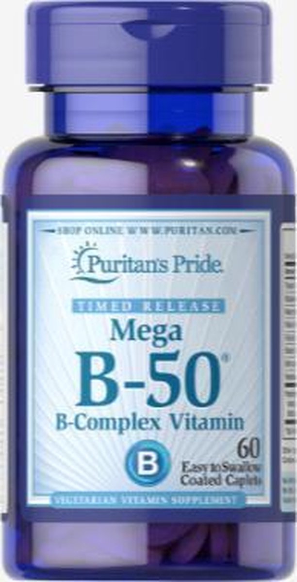 Puritan's Pride Mega B 50 complex Vitamin 60 tabletten time release 4970