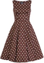 Chocolate Dot Brown Dames Jurk - Maat S