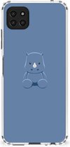Siliconen Back Cover Geschikt voor Geschikt voor Samsung Galaxy A22 5G Telefoonhoesje met doorzichtige rand Baby Rhino
