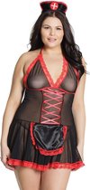 Coquette (All) Verpleegster Babydoll - Plus Size black/red Queen Size