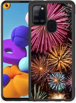 Smartphone Hoesje Geschikt voor Samsung Galaxy A21s Smartphonehoesje met Zwarte rand Vuurwerk