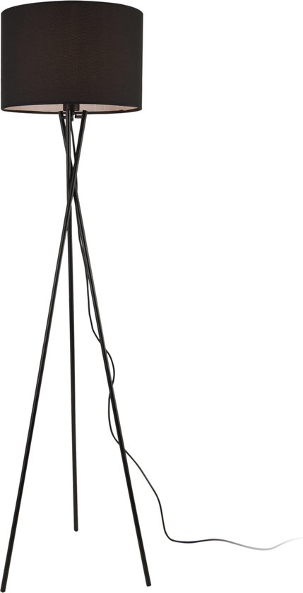 Vloerlamp staande lamp Grenoble statief 154 cm E27 zwart