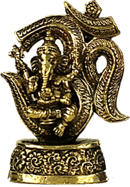 Minibeeldje Ganesha OHM messing - 6.5 cm - 120 g
