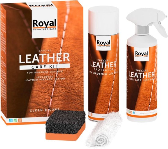 Leather Care Kit - Brushed & Vintage Leather - royal furniture care