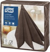 Tork LinStyle® servet 39x39cm 1/4-vouw cocoa 12x50