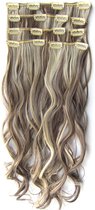 Clip in hair extensions 7 set wavy bruin / blond -  P4/613