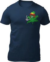 Stony The Ganjaplant - Teddy The Gangster - Heren T-Shirt - Getailleerd - Katoen - Ronde Hals - Wiet -Weed - Stoned