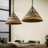 Hanglamp 2xØ40 Houten Kap - Giga Meubel