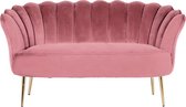 Bank 2-zits - Velvet - Roze - Gouden Onderstel - Jada - Giga Meubel
