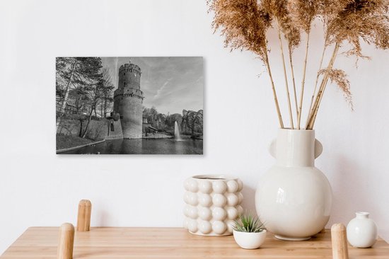 Canvas schilderij 30x20 cm - Wanddecoratie Nijmegen - Toren - Park - Muurdecoratie woonkamer - Slaapkamer decoratie - Kamer accessoires - Schilderijen op canvas