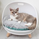 MS! Duku Cat Nest - 4 in 1 Kattenmand – Verkrijgbaar in Wit - Comfortabel Kattenbed – Esthetisch ontwerp – Design Kattenmeubel voor 2 Katten - Wit