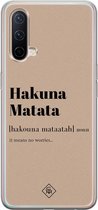 OnePlus Nord CE 5G hoesje siliconen - Hakuna matata | OnePlus Nord CE case | Bruin/beige | TPU backcover transparant