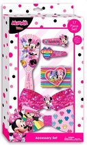 haarborstel en speldjes Minnie Mouse roze 16-delig