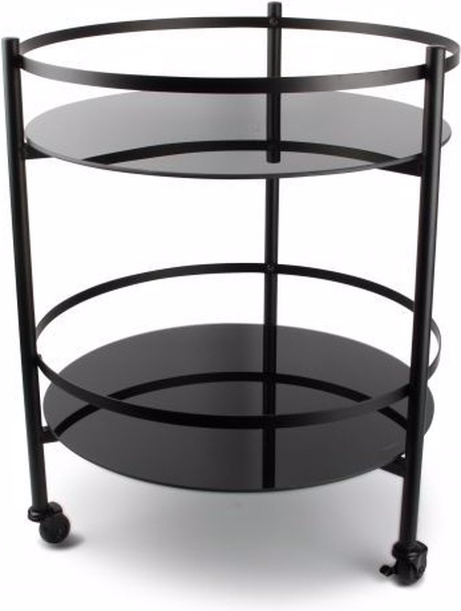 S|P Collection Serveerwagen 48xH61,5cm 2 lagen zwart Bar