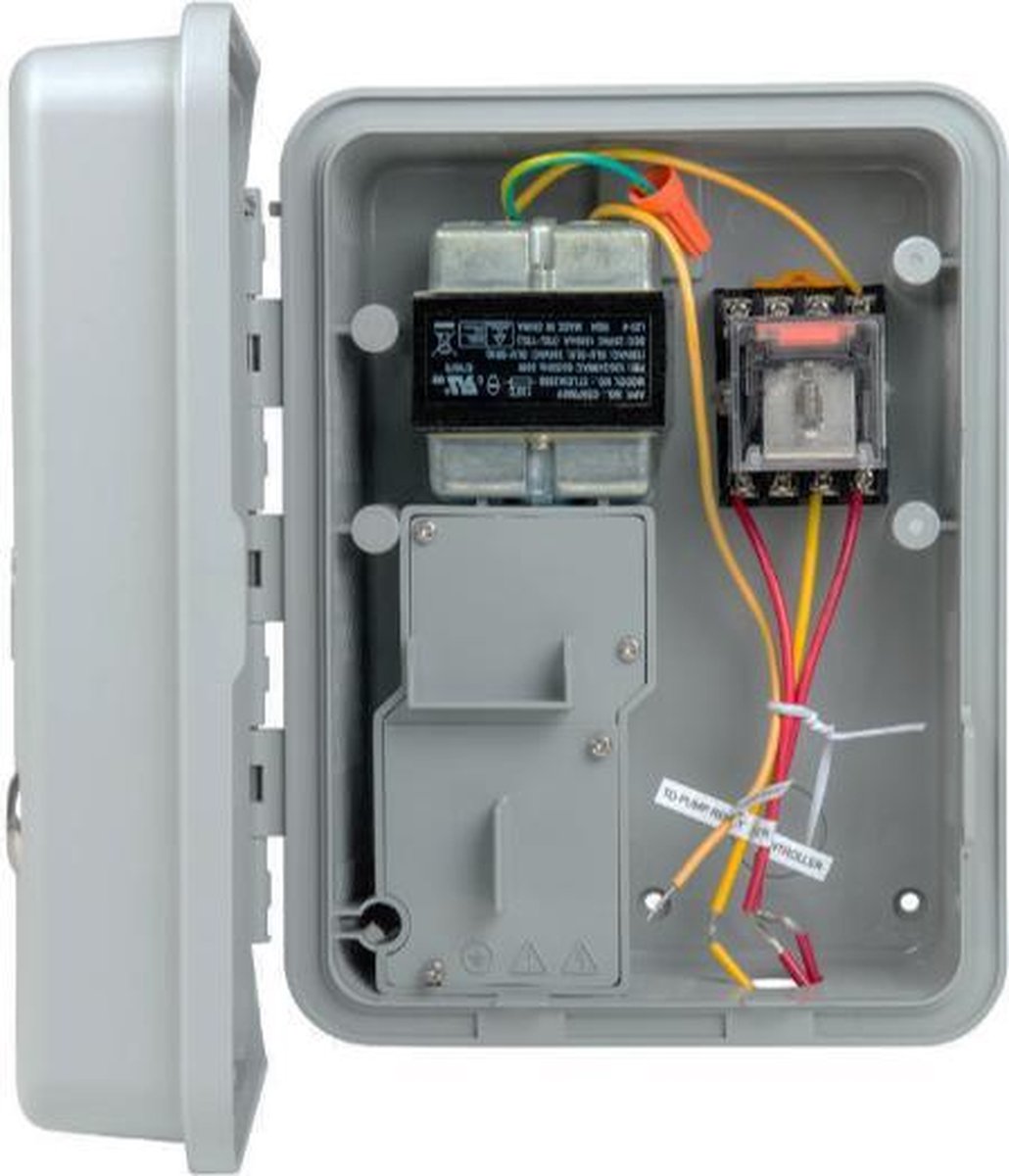Hunter - PSR-53 pomp - electromotor direct start relais - in opbouwkast IP44 - aansluitvermogen: max. 7 -5 kW 400VAC 50Hz - toepasbaar voor o.a. Hunter - beregening controllers met 24VAC - VDC uitgangssignaal serie Pro-C en ICC