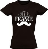 France Dames t-shirt |frankrijk | parijs | croissant | Zwart