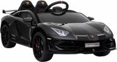 Lamborghini Aventador SVJ - Zwart Metallic - Lambo Deuren - Leder stoel - Softstart | Elektrische Kinderauto | Met afstandsbediening | Kinderauto voor 1 tot 6 jaar