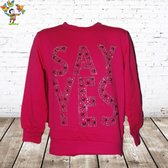 Sweater Say Yes roze -s&C-146/152-Trui meisjes