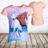 Meisjes shirt met paarden J01 -s&C-86/92-t-shirts meisjes