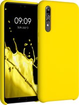 kwmobile telefoonhoesje voor Huawei P20 Pro - Hoesje met siliconen coating - Smartphone case in stralend geel