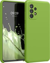 kwmobile telefoonhoesje geschikt voor Samsung Galaxy A52 / A52 5G / A52s 5G - Hoesje met siliconen coating - Smartphone case in groene peper