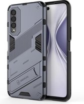 Voor Honor X20 SE Punk Armor 2 in 1 PC + TPU schokbestendig hoesje met onzichtbare houder (grijs)